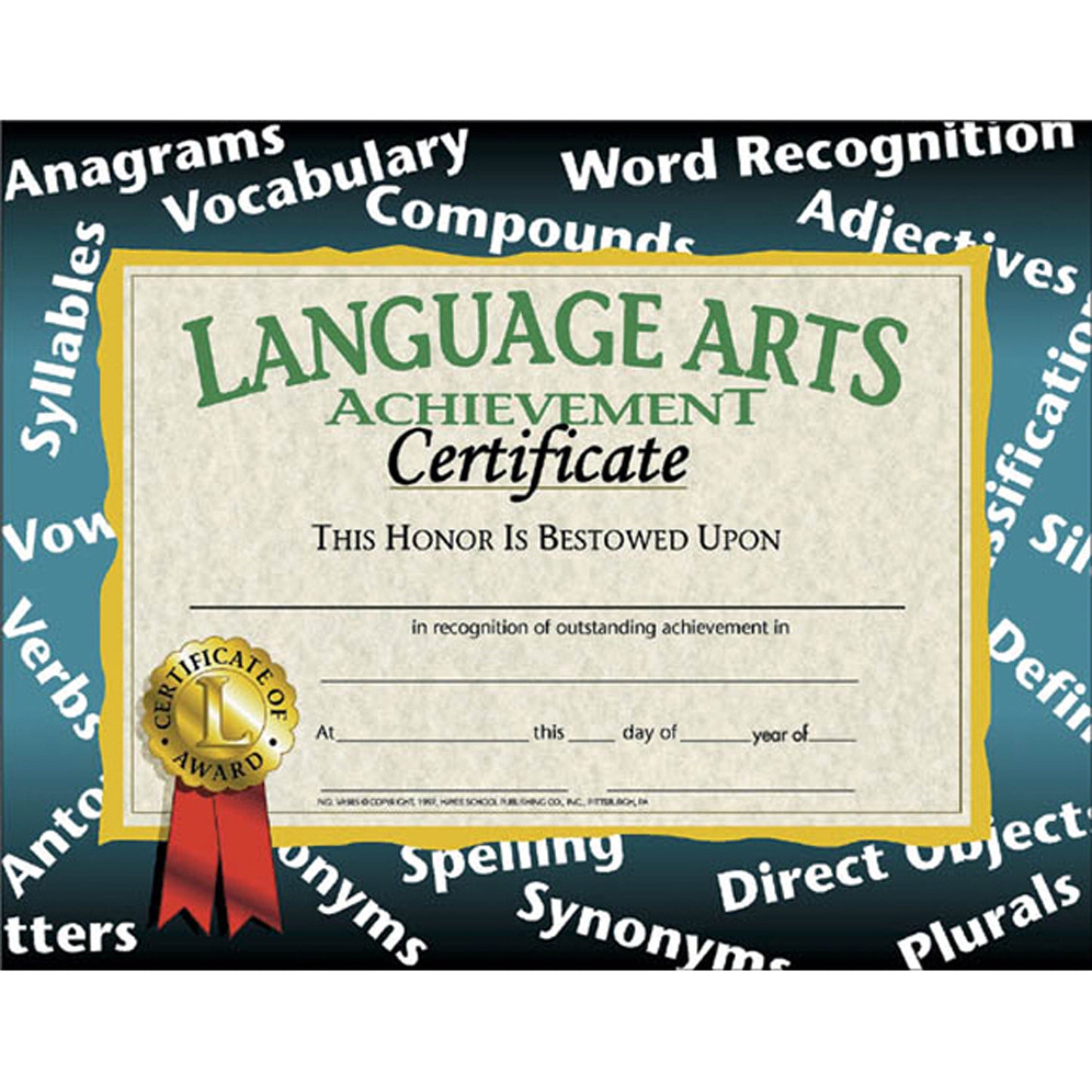 Language Arts Achievement Certificate, 30 Per Pack, 3 Packs