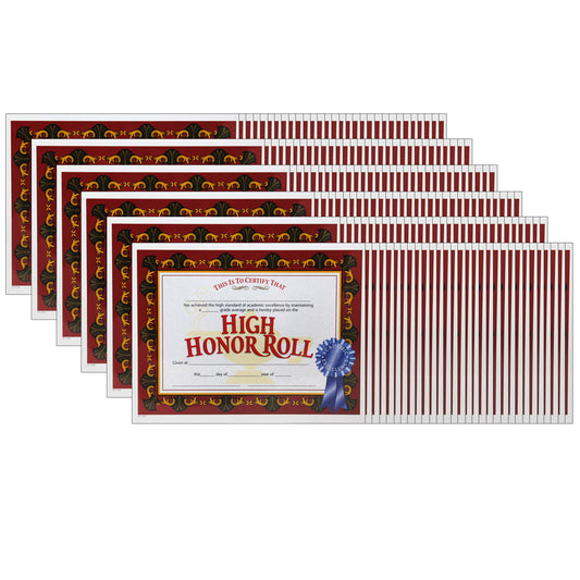 High Honor Roll Certificate, 30 Per Pack, 6 Packs