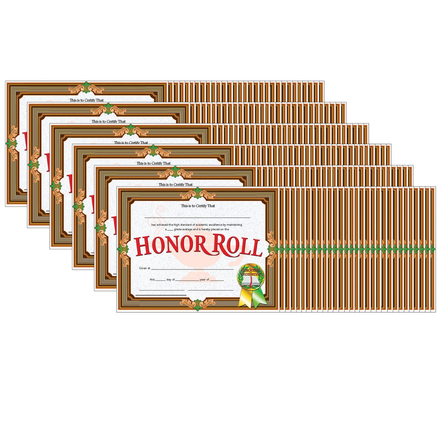 Honor Roll Certificate, 8.5" x 11", 30 Per Pack, 6 Packs