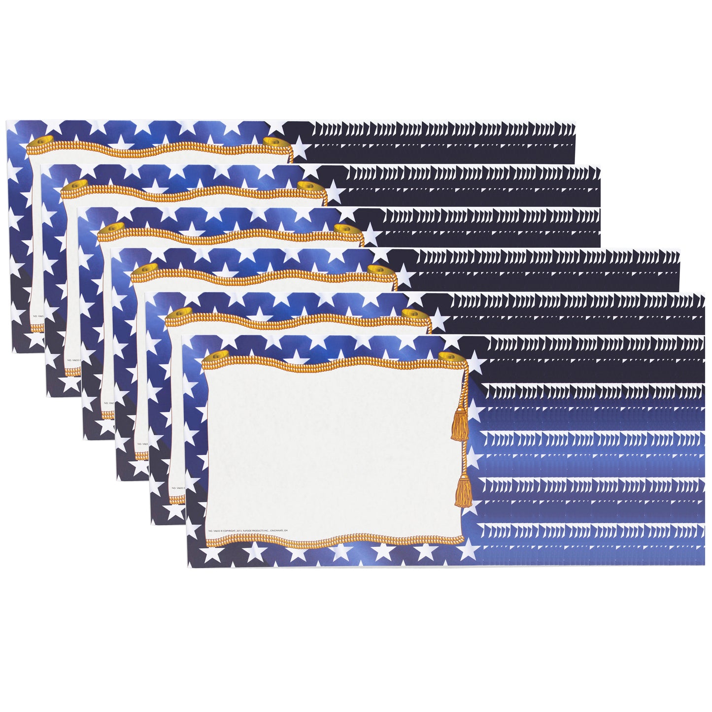 Stars Border Certificate, 8.5" x 11", 50 Per Pack, 6 Packs