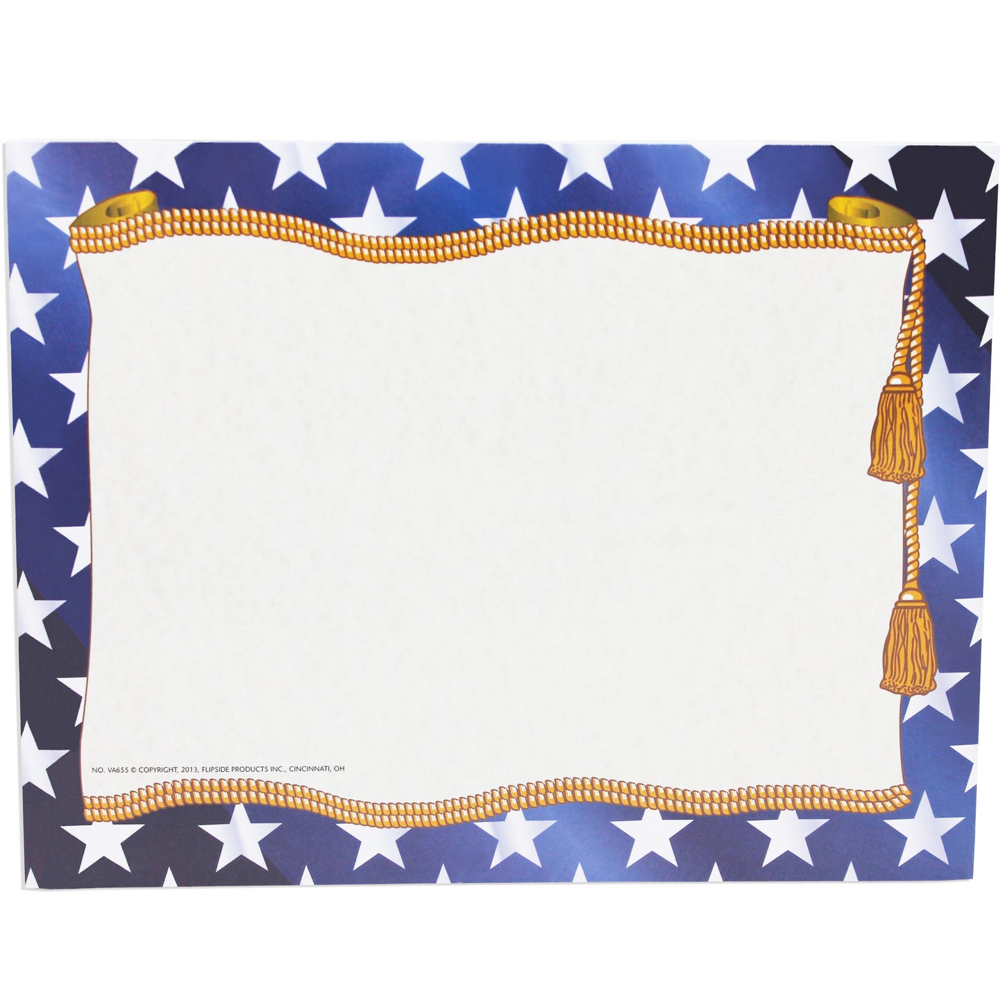 Stars Border Certificate, 8.5" x 11", 50 Per Pack, 6 Packs