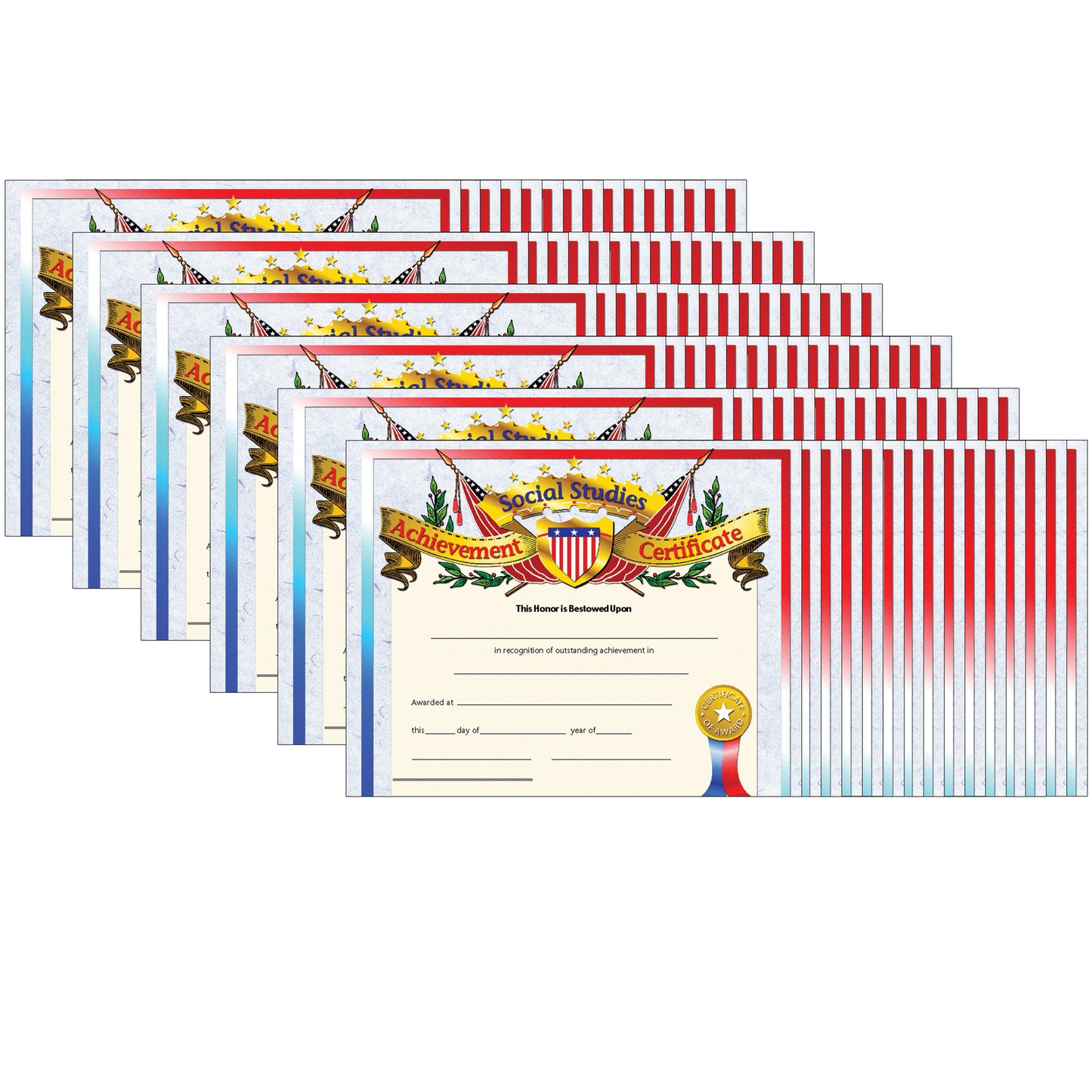 Social Studies Achievement Certificate, 30 Per Pack, 6 Packs