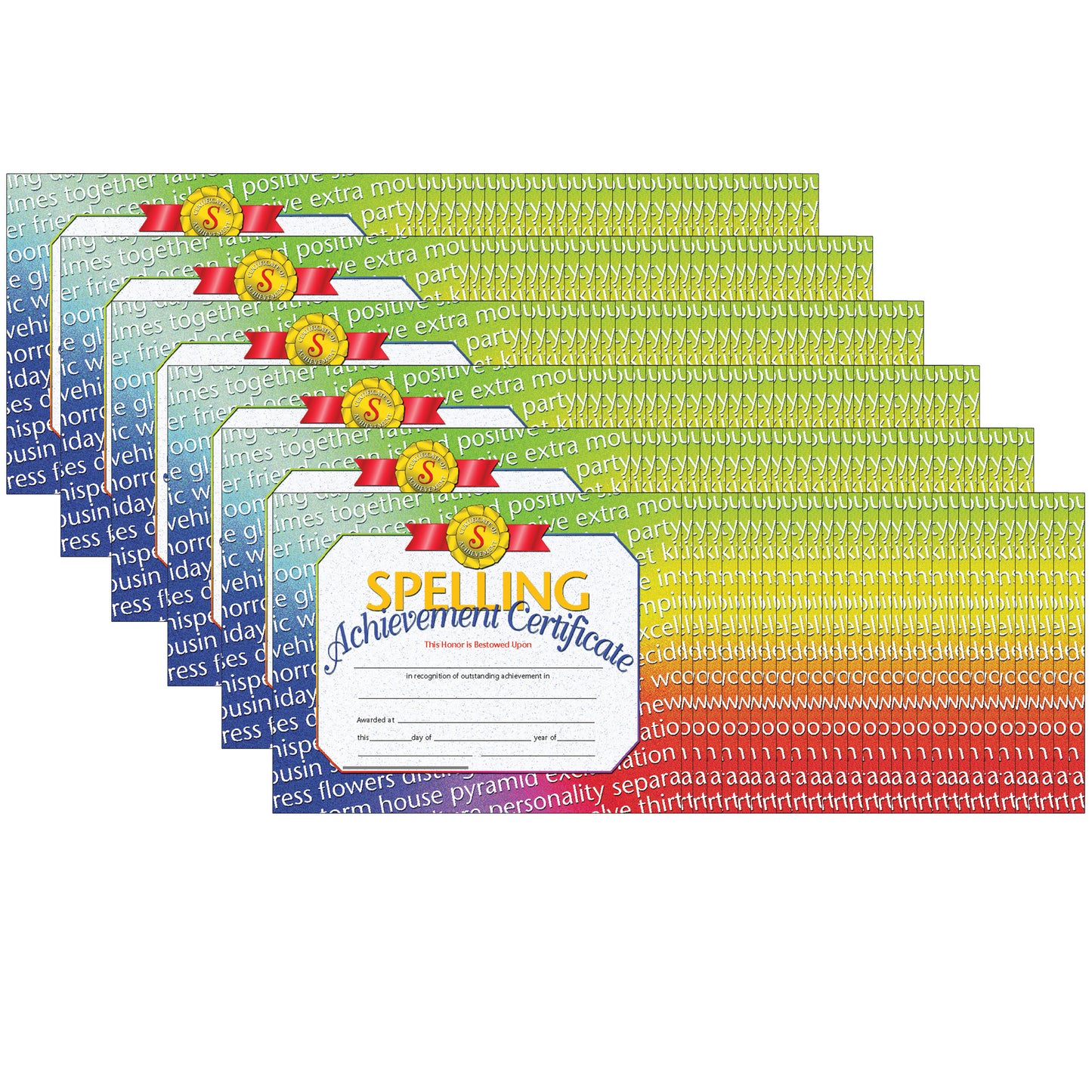 Spelling Achievement Certificate, 30 Per Pack, 6 Packs