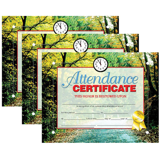 Attendance Certificate, 30 Per Pack, 3 Packs