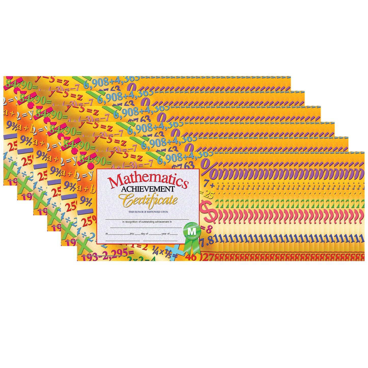 Mathematics Achievement Certificate, 30 Per Pack, 6 Packs