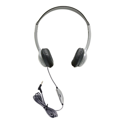 SchoolMate™ On-Ear Stereo Headphone with Leatherette Cushions and in-line Volume, Pack of 3