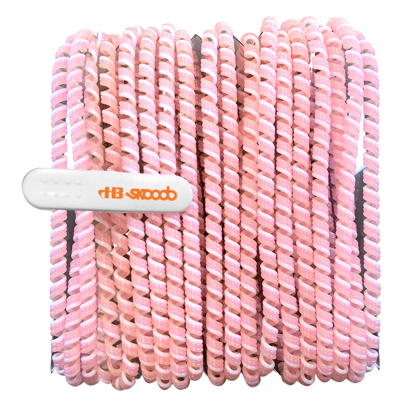 Skooob Tangle Free Earbud Covers - Light Pink/White, Pack of 20