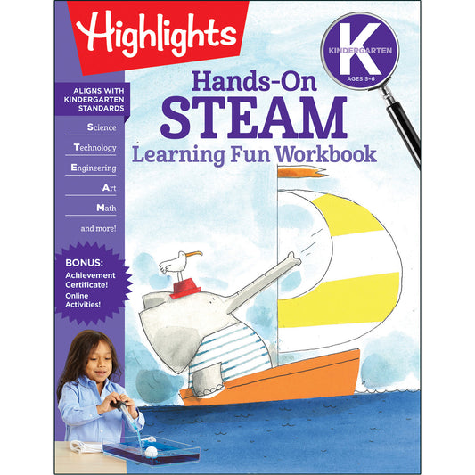 Hands-On STEAM Learning Fun Workbook, Grade K