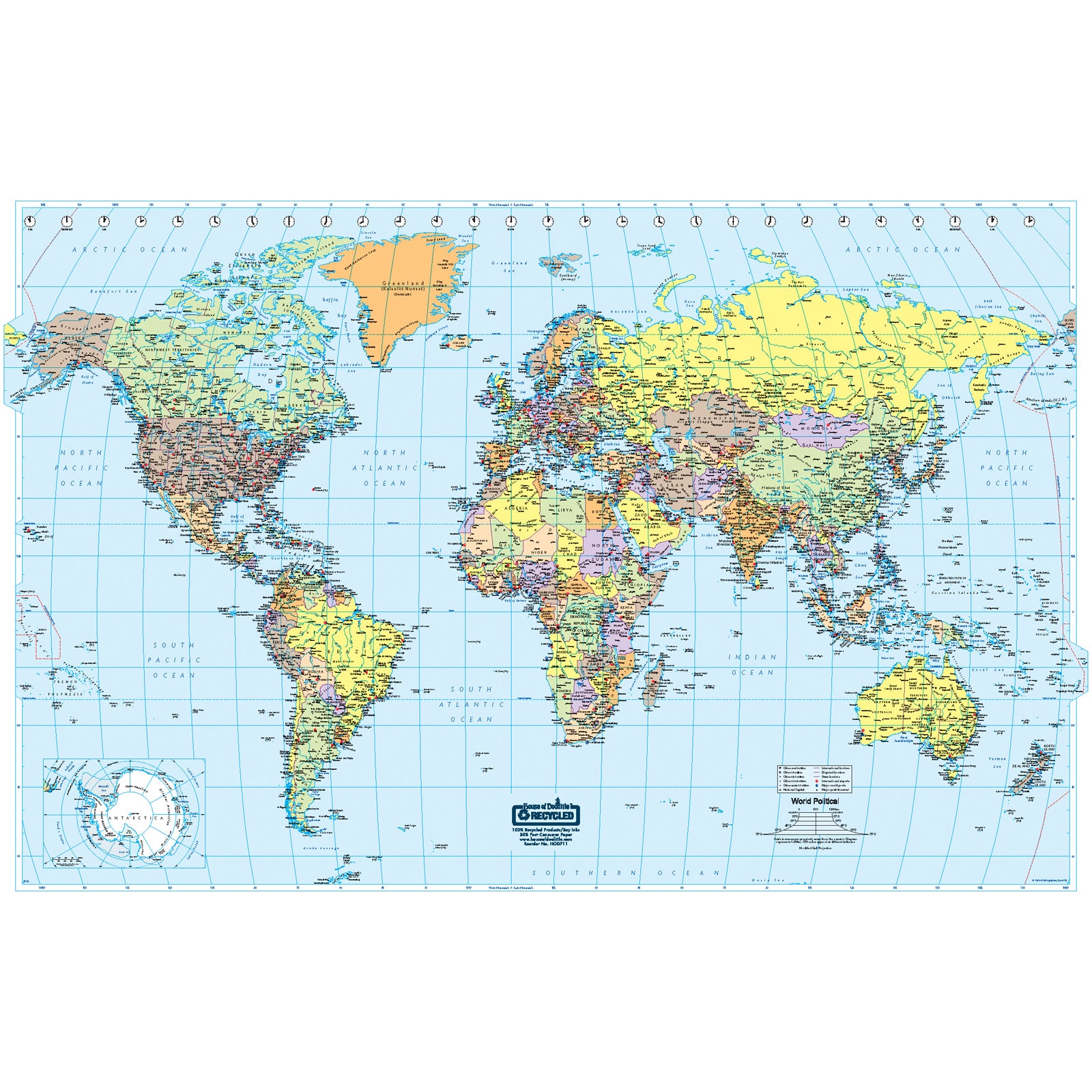 Laminated World Map, 38