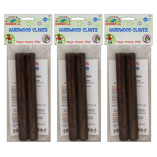 (3 EA) HARDWOOD CLAVES PAIR