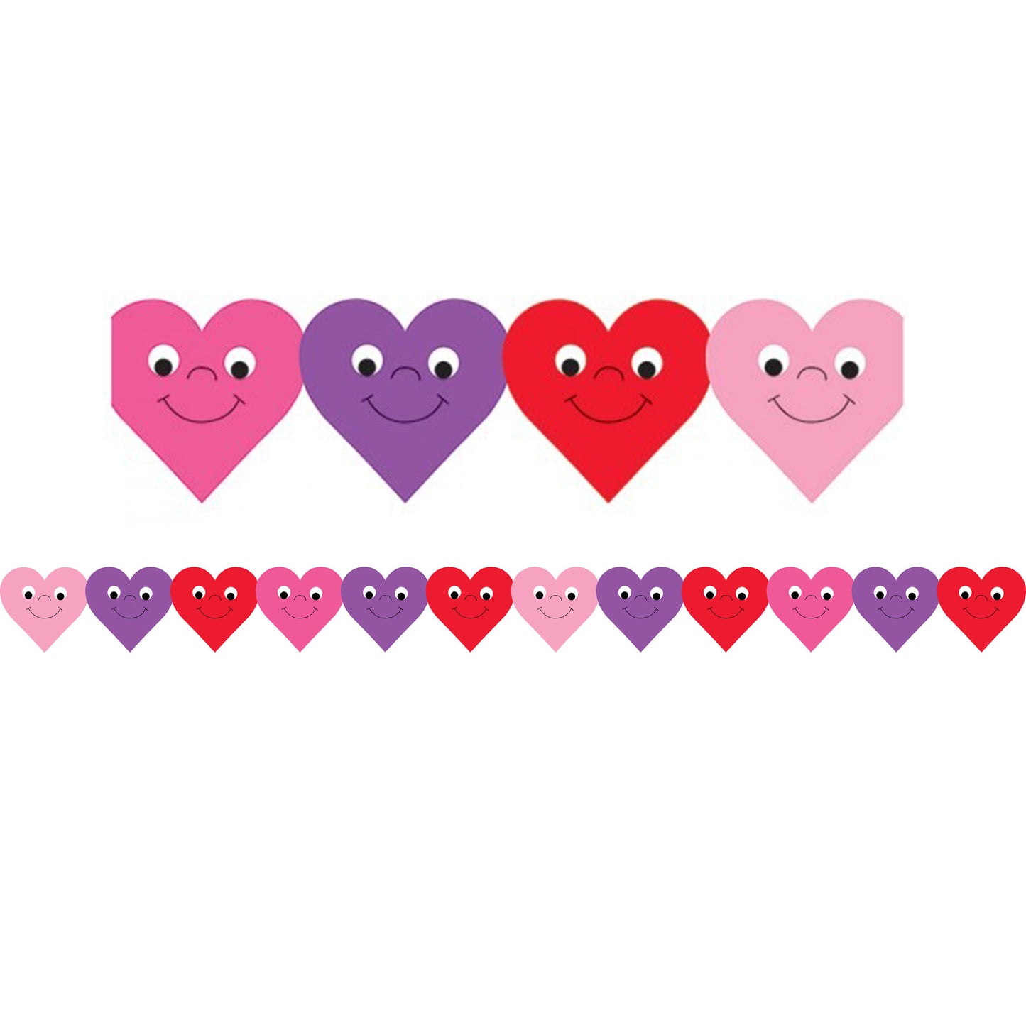 Happy Hearts Die-Cut Classroom Border, 36 Feet Per Pack, 6 Packs