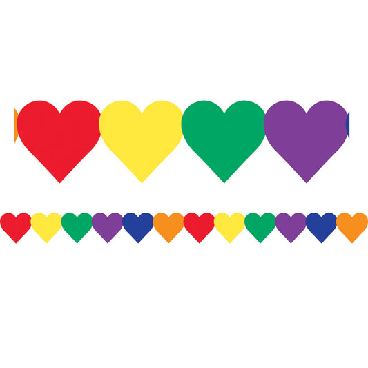 Multi-Color Hearts Border, 12 Strips/36 Feet