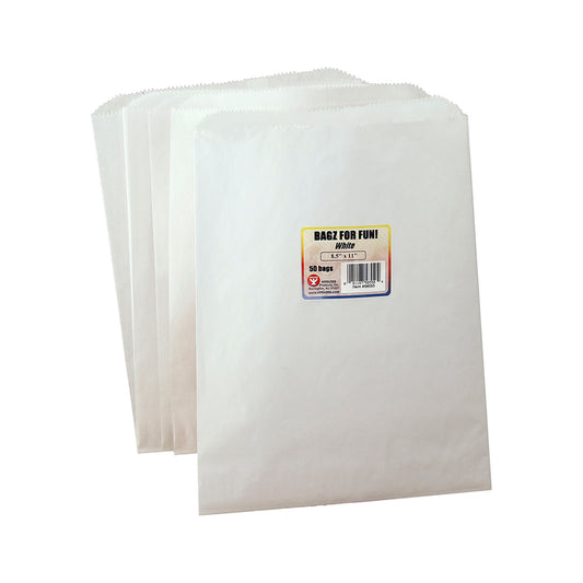 White Pinch Bottom Bags, 8.5" x 11", 50 Per Pack, 4 Packs