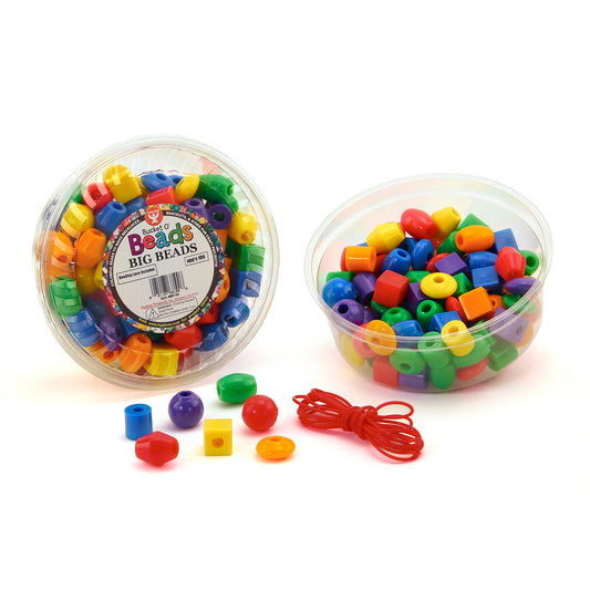 Bucket O' Beads, Big Beads with Lanyard, 16 oz. Per Pack, 2 Packs