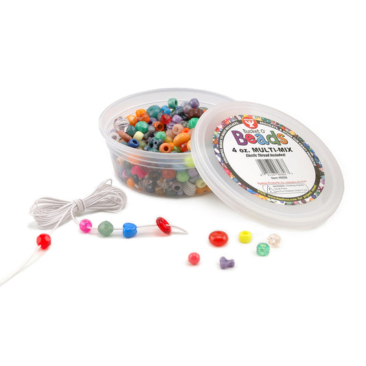 Bucket O’ Beads, Multi-Mix, Asstd Sizes, 4 oz, Pack of 5