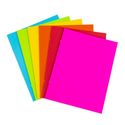 Bright Blank Books, 24 Pages, Assorted Colors, 8.5" x 11", 6 Per Pack, 2 Packs