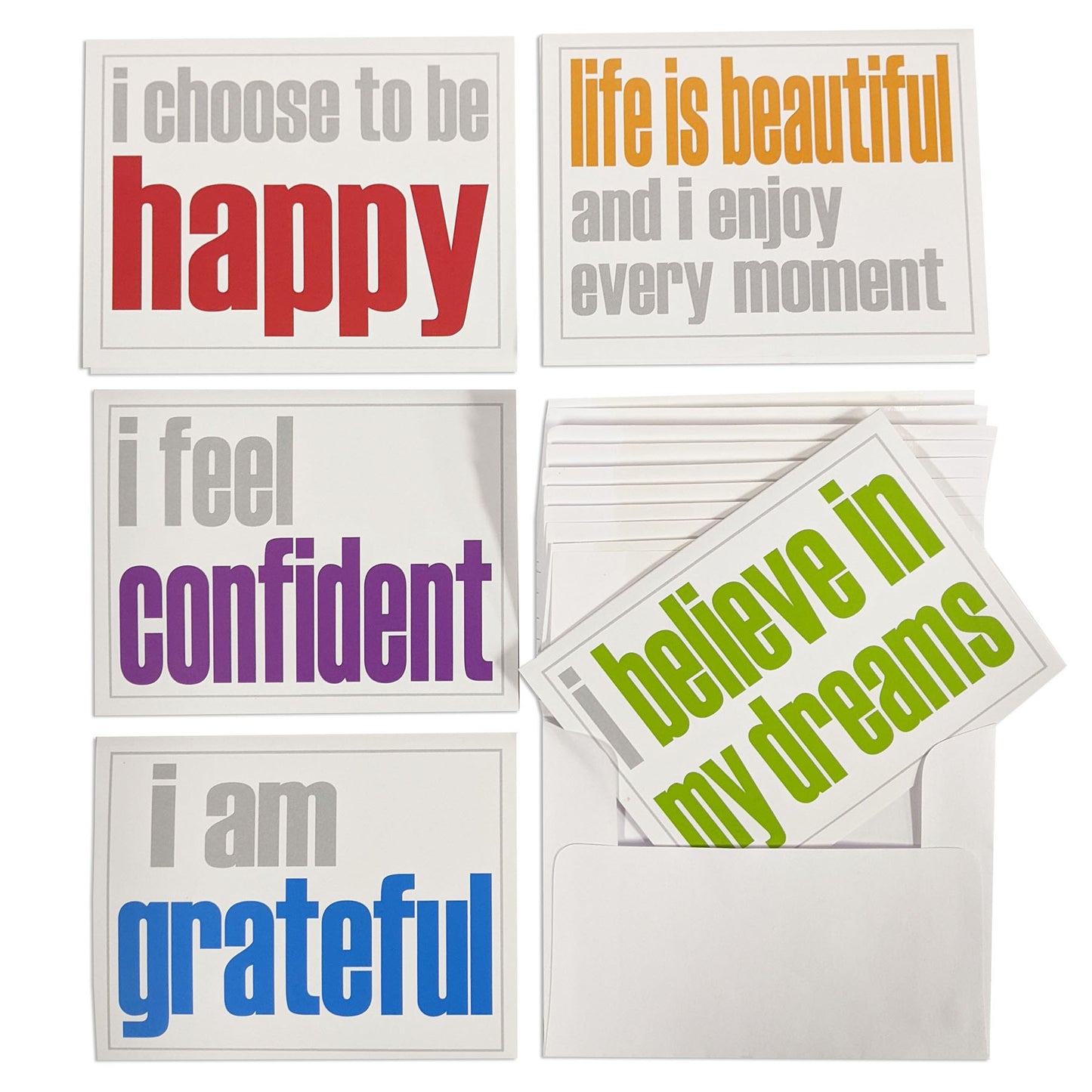 Note Cards with Envelope, Confidence Booster Set, 10 Per Set, 2 Sets
