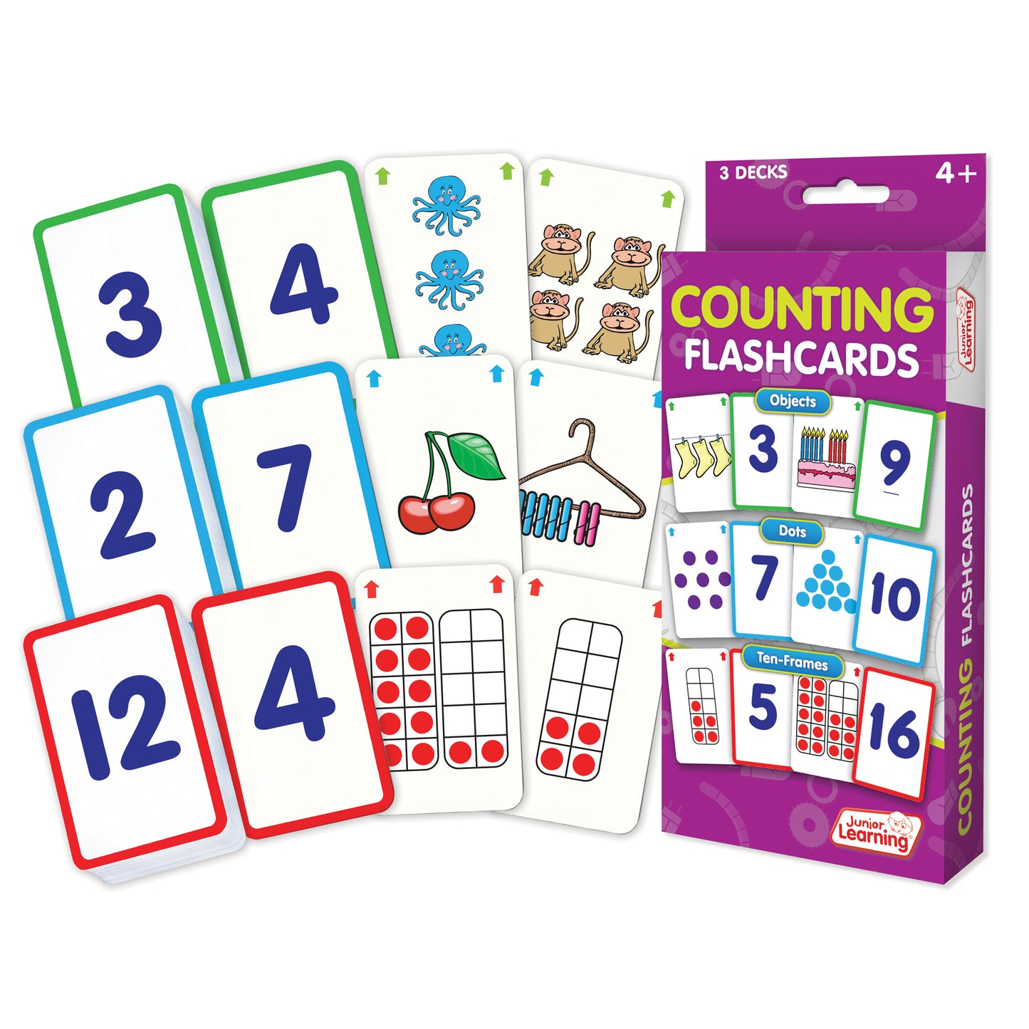 Counting Flashcards, 3 Sets Per Pack, 3 Packs