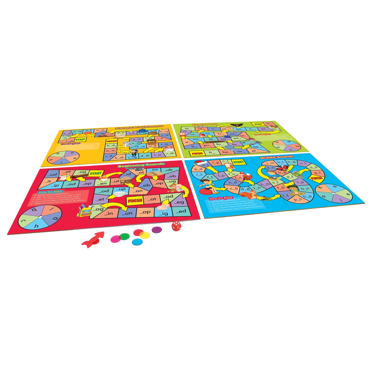 Phonics Board Games, 2 Sets