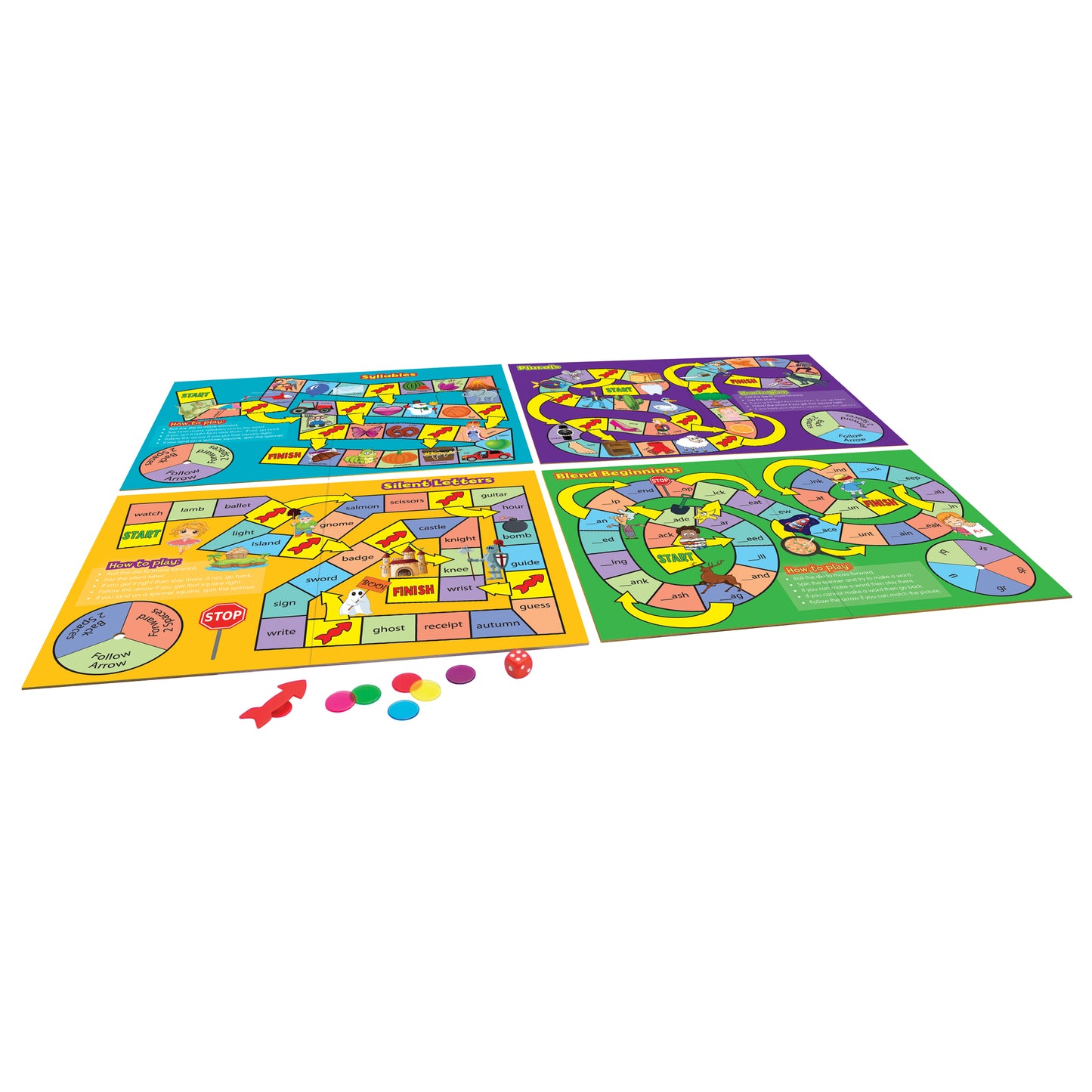 Spelling Board Games, 2 Sets