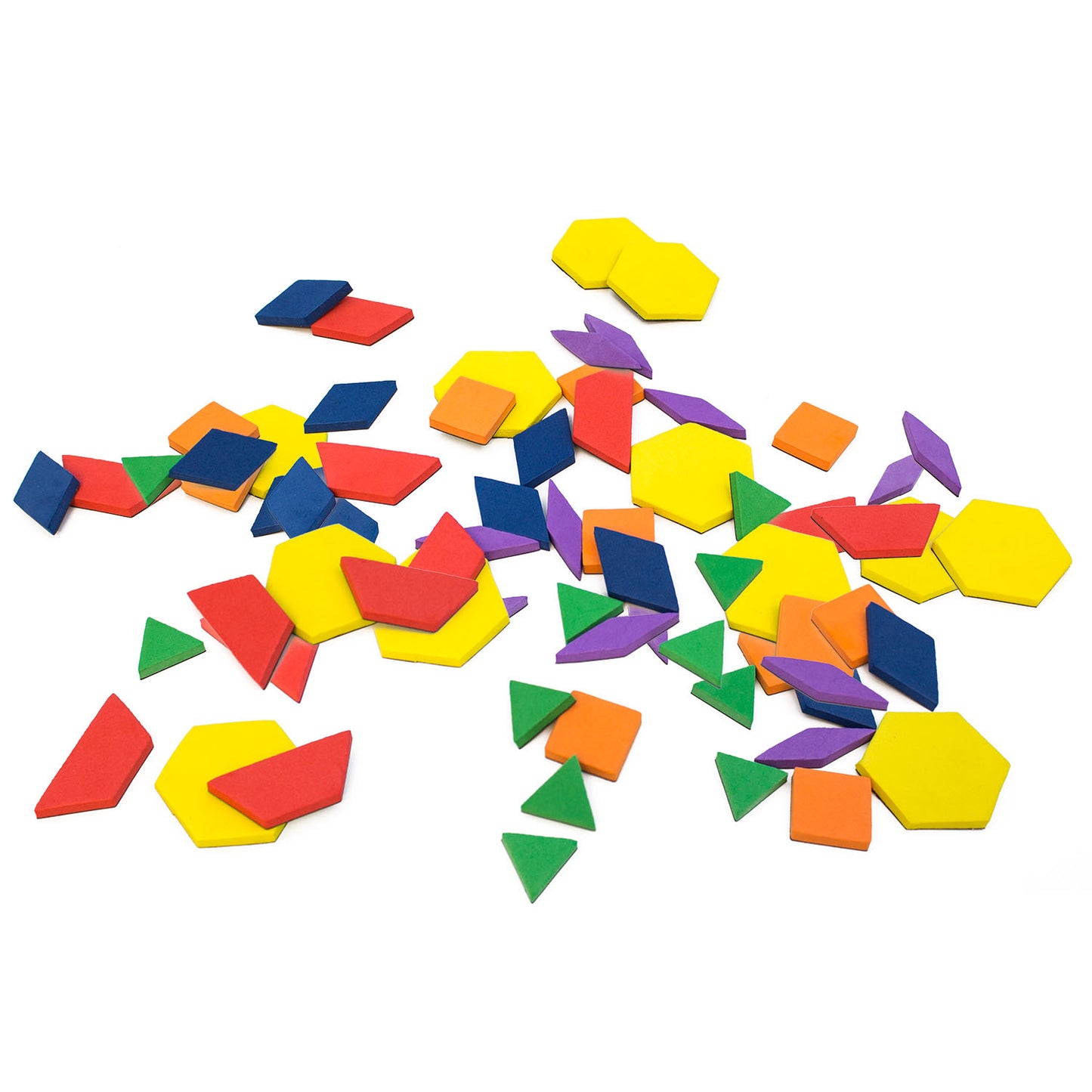 Rainbow Pattern Blocks, Magnetic, Assorted Colors, 100 Pieces