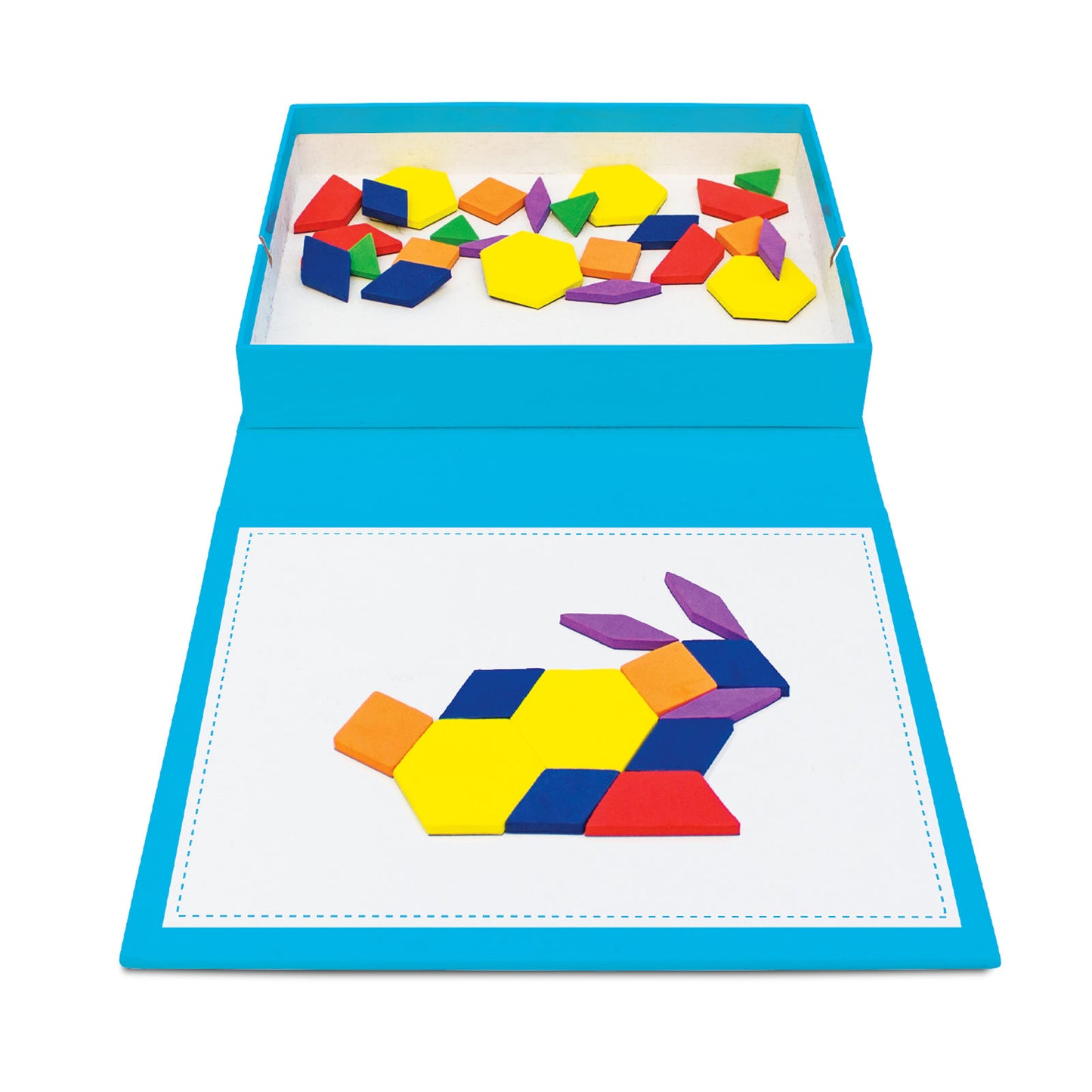 Rainbow Pattern Blocks, Magnetic, Assorted Colors, 100 Pieces