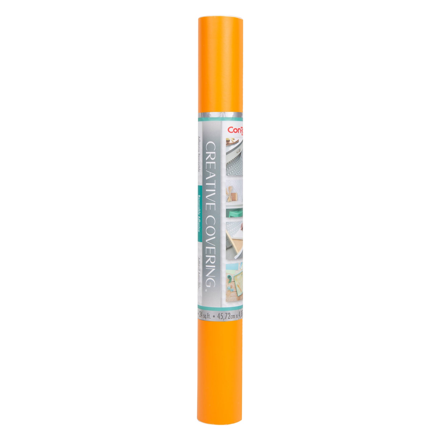 Creative Covering™ Adhesive Covering, Orange, 18" x 16 ft, Pack of 2