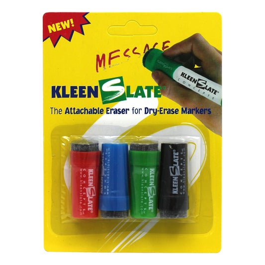 Small Attachable Eraser Caps for Dry Erase Markers, Pack of 4