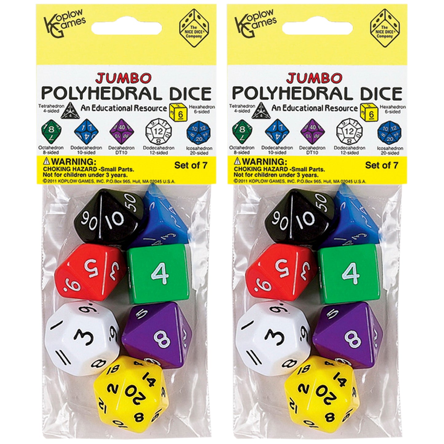 Jumbo Polyhedral Dice, 7 Per Set, 2 Sets