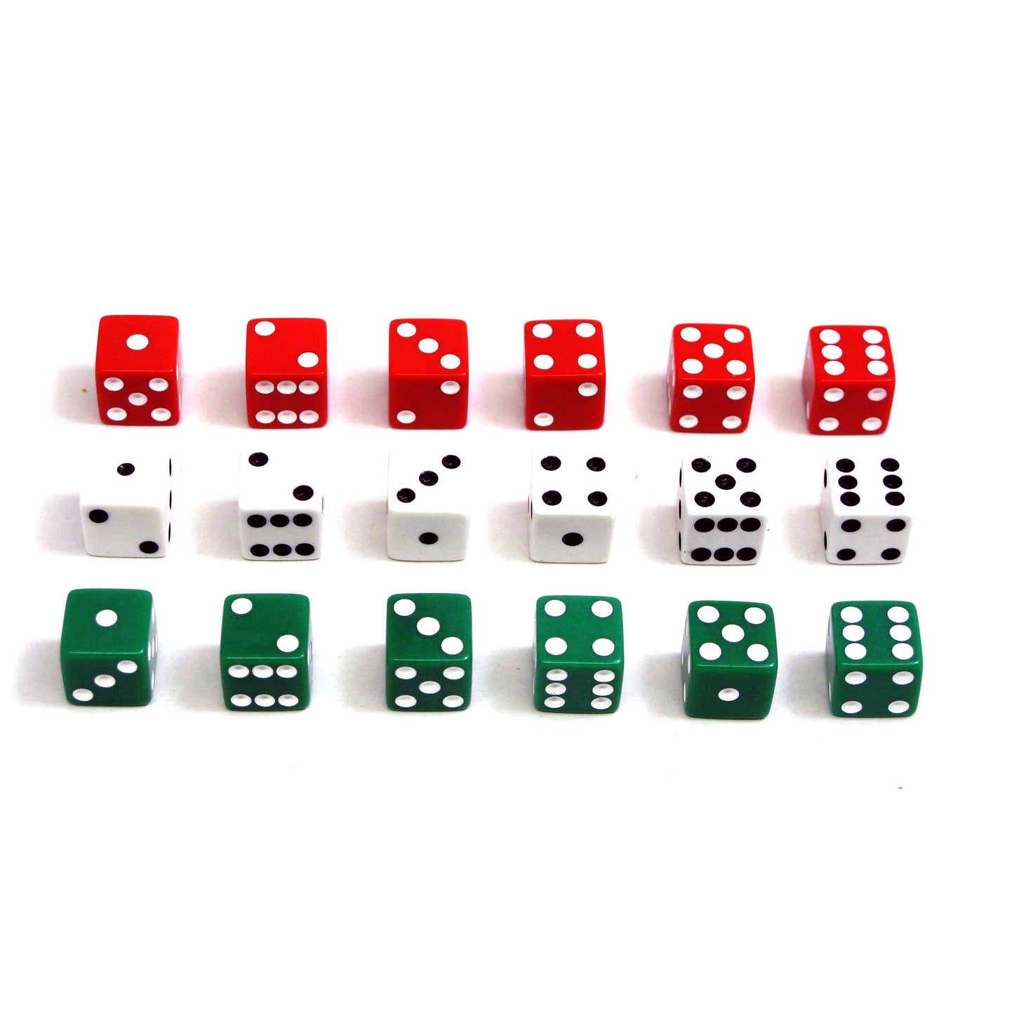 Dot Dice Set, 18 Per Pack, 6 Packs