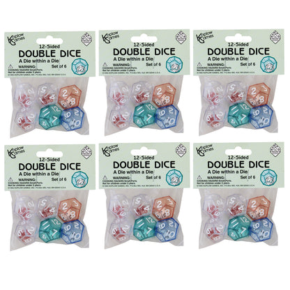 12-Sided Double Dice, 6 Per Pack, 6 Packs