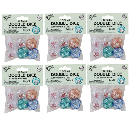 12-Sided Double Dice, 6 Per Pack, 6 Packs