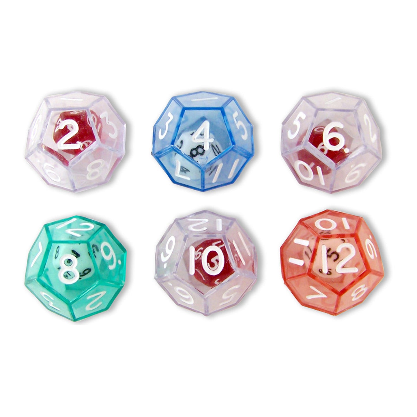 12-Sided Double Dice, 6 Per Pack, 6 Packs