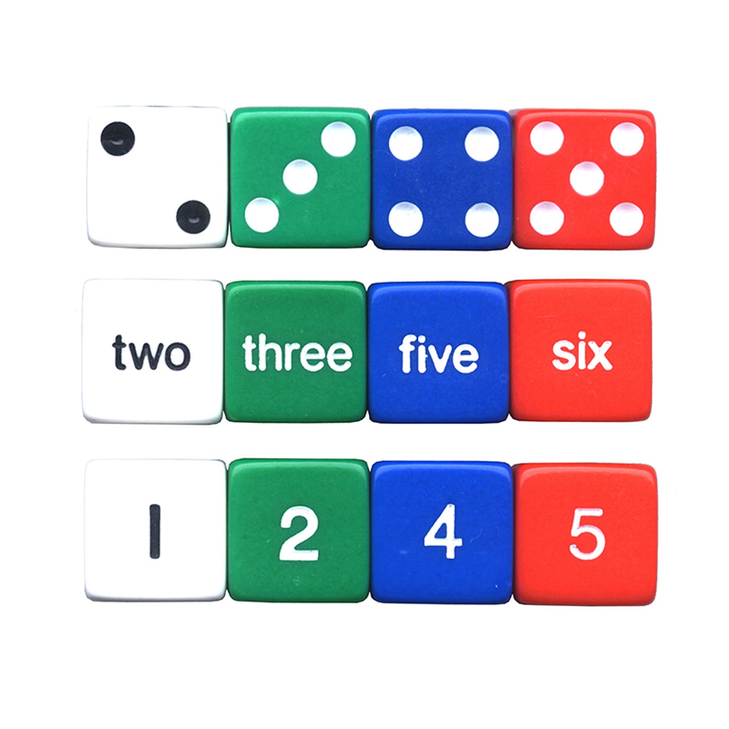 Number Dice Set, 12 Per Pack, 6 Packs