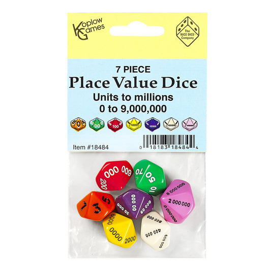 Place Value Dice, Set of 7