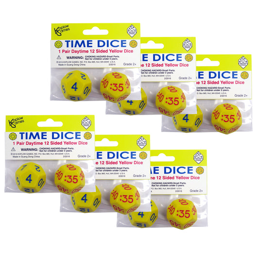 12-Sided Time Dice AM, 2 Per Set, 6 Sets