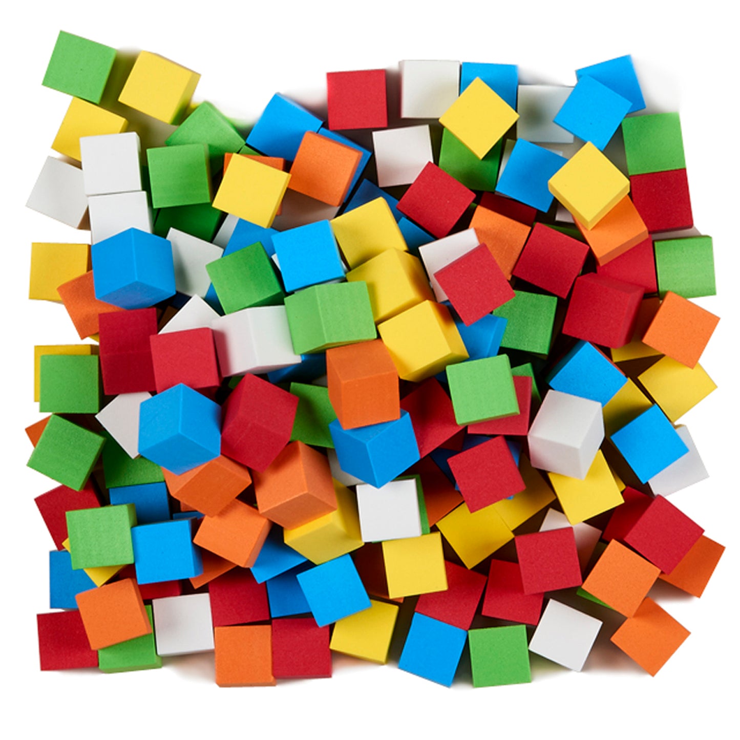 Foam Blank Dice, Assorted Color, 16mm, Bag of 200