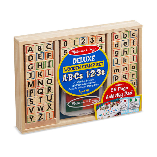 Deluxe Wooden Stamp Set - ABCs 123s