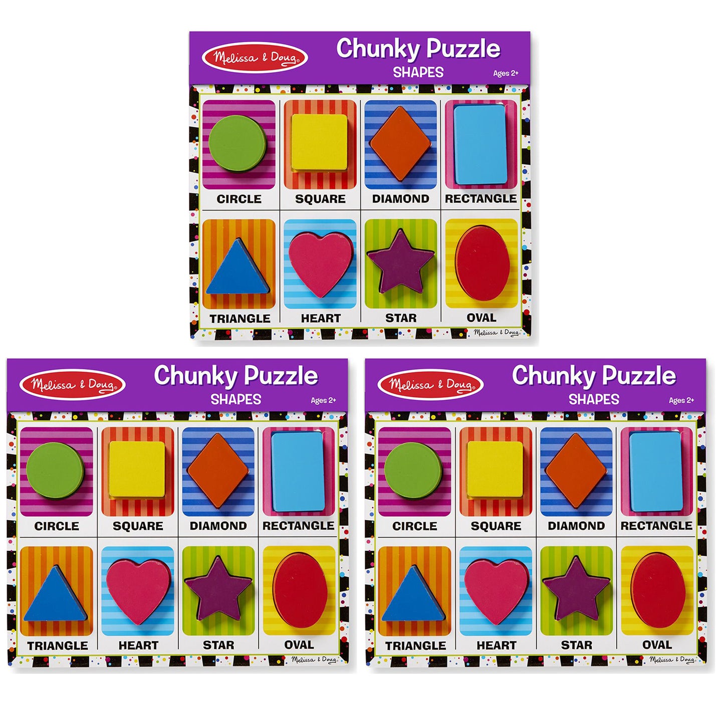 Shapes Chunky Puzzle, Pack of 3