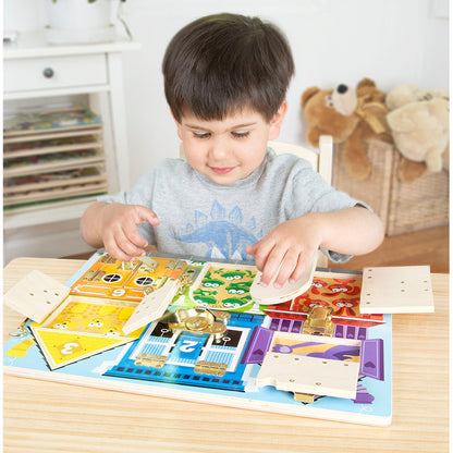 Latches Wooden Learning Board