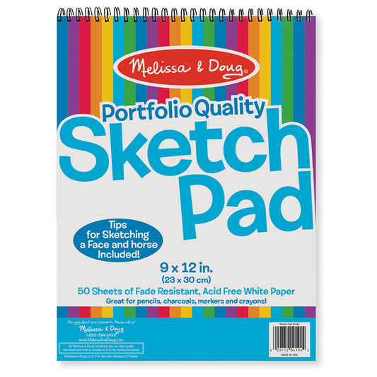 Quality Spiral-Bound Sketch Pad, 9" x 12", 50 Sheets