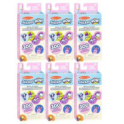 Sticker WOW! Refill Stickers - Unicorn - 300 Per Pack, 6 Packs