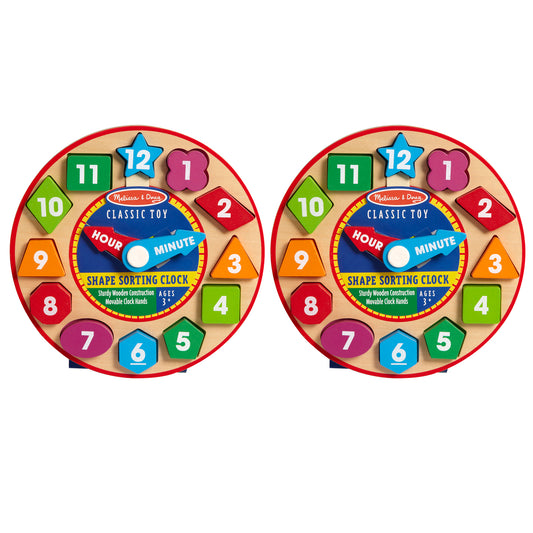 Shape Sorting Clock, Pack of 2