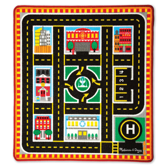 Round The City Rescue Rug & Vehicle Set