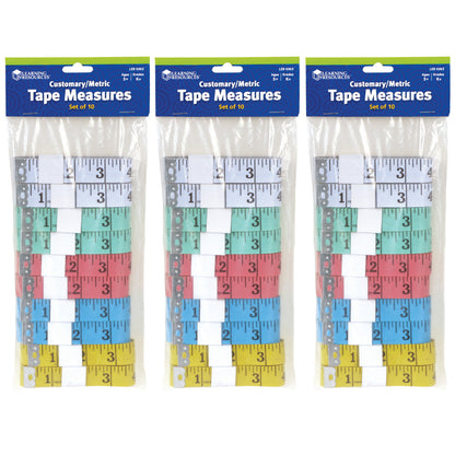 English/Metric Tape Measures, 10 Per Pack, 3 Packs