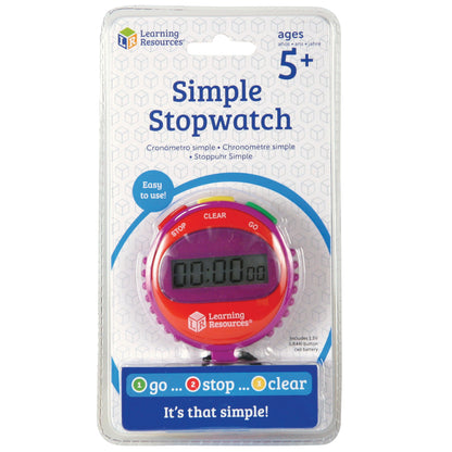 Simple Stopwatch, Assorted Colors, Pack of 2