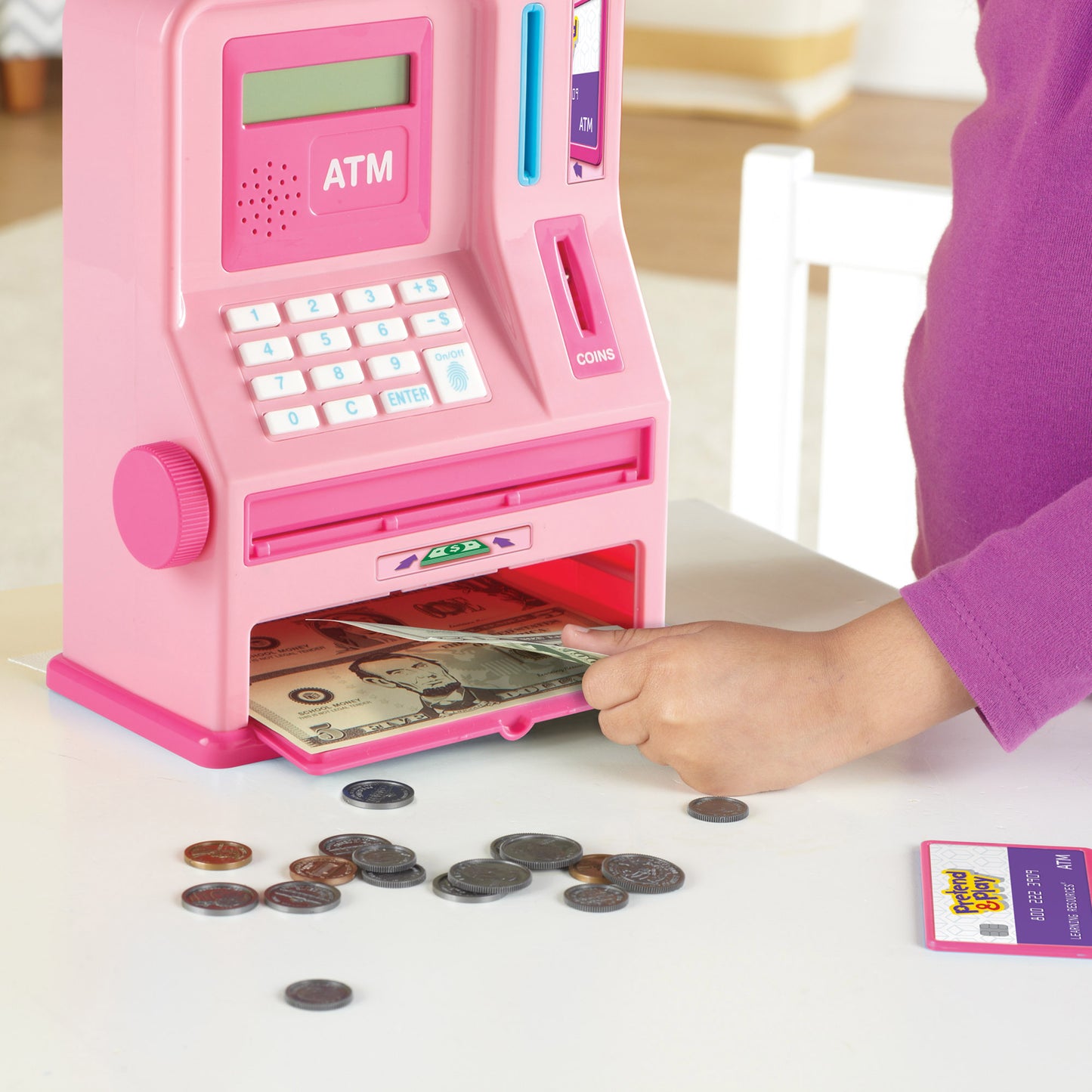 Pretend and Play® Teaching ATM Bank - Pink