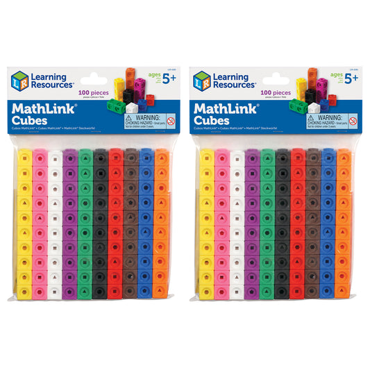 MathLink® Cubes, Set of 100 Per Pack, 2 Packs