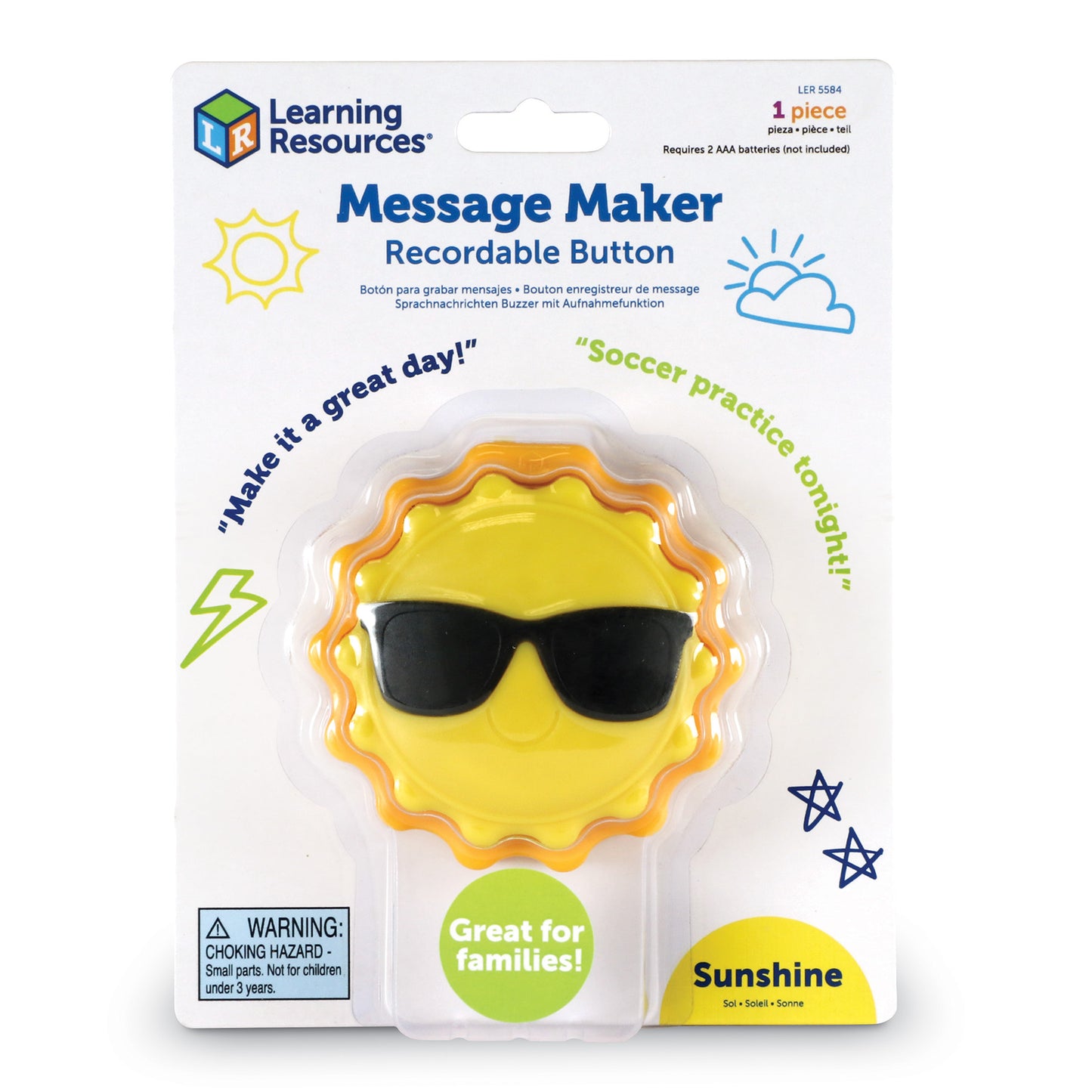 Message Recorder - Sun, Pack of 3