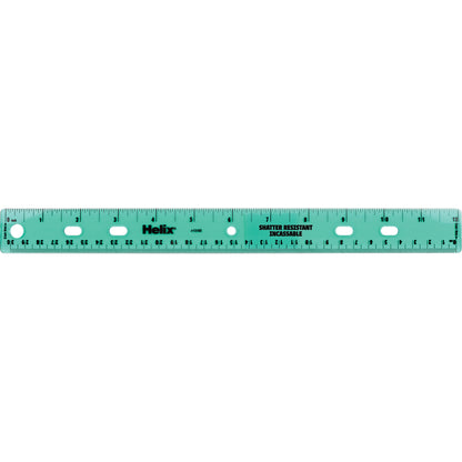 Shatter Resistant Ringbinder Ruler 12" / 30cm, Pack of 25